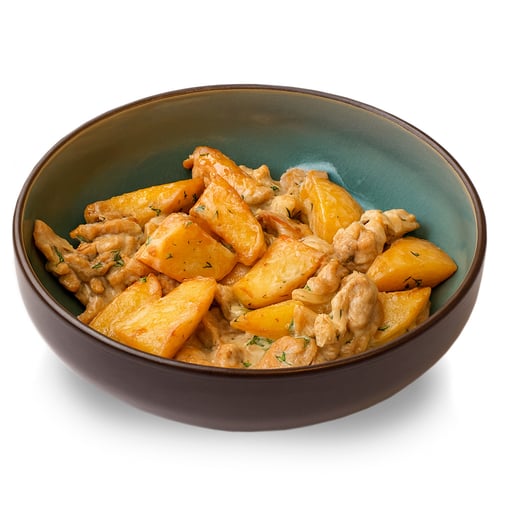 Картофель с курицей в сметане